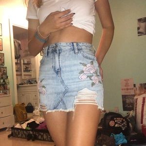 Denim mini skirt